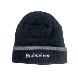 Budweiser Knit Beanie Hat Embroidered Logo Gray New